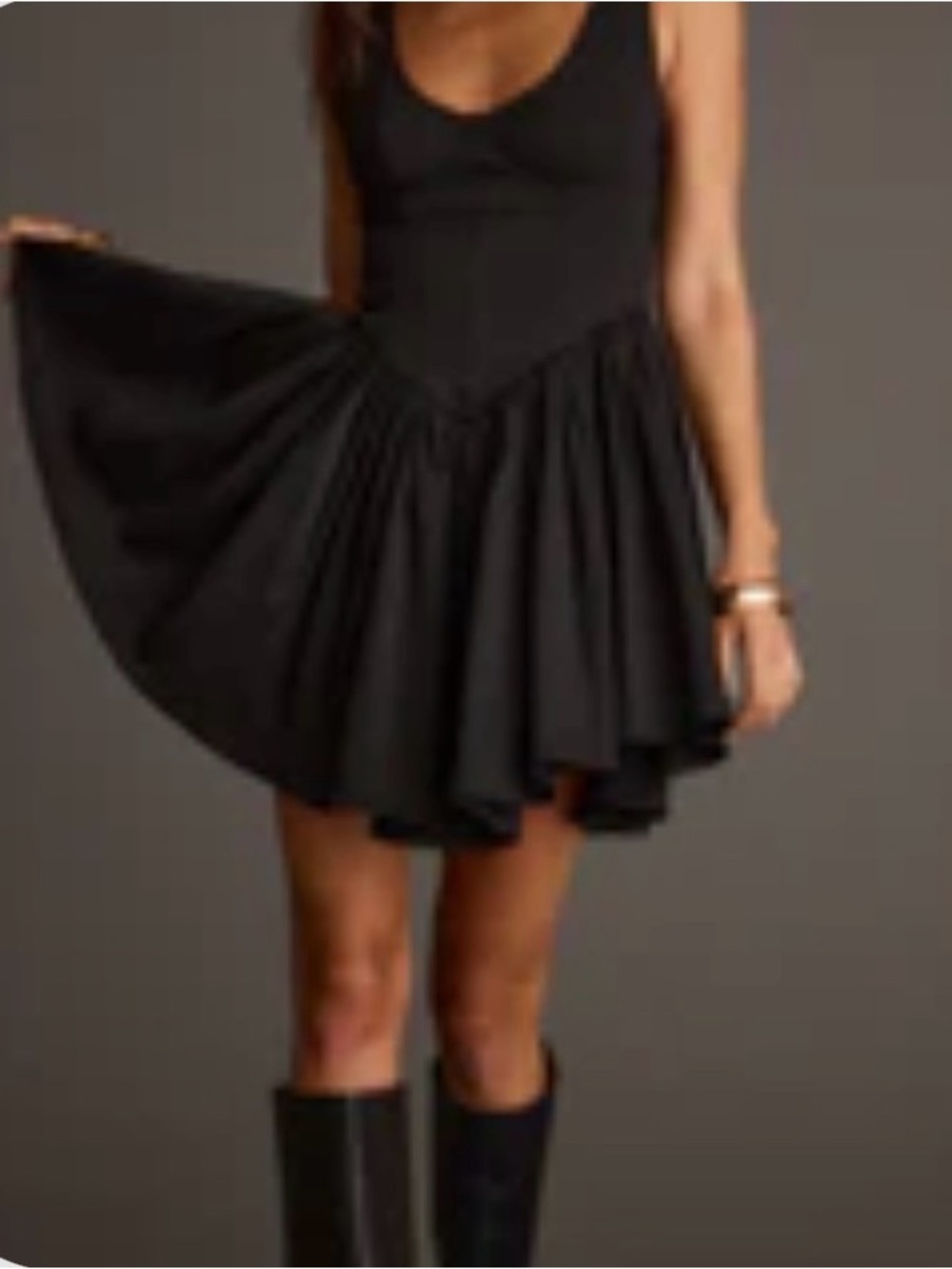 12th Tribe Kit Black Classic Fit-and-Flare Mini Dress Size Small